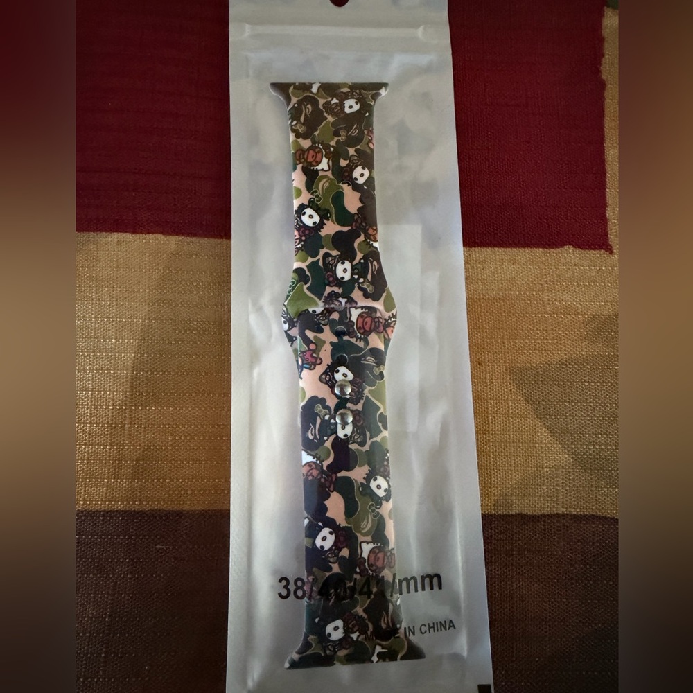 Cartoon Cat Camouflage Watch Band for Apple Watch 8/7/6/5/4/3/2/1/SE. 38/40/41